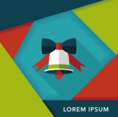 Uzun Gölge, eps10 ile Noel bell düz simgesi