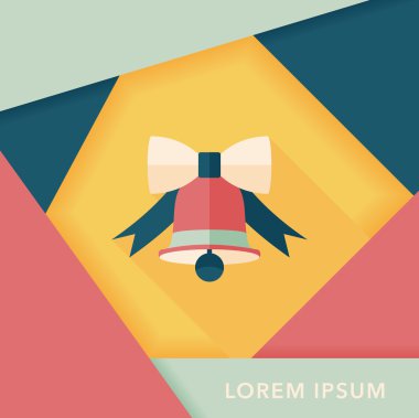 Uzun Gölge, eps10 ile Noel bell düz simgesi