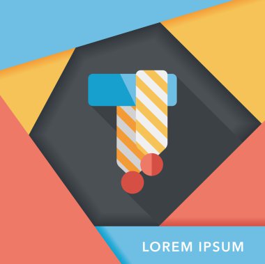 eşarp düz simgesi ile uzun gölge, eps10