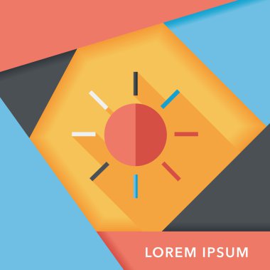 uzun gölge güneş düz simgesi