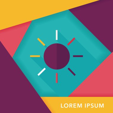 uzun gölge güneş düz simgesi