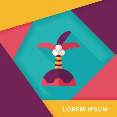 uzun gölge hurma ağacı düz simgesiyle