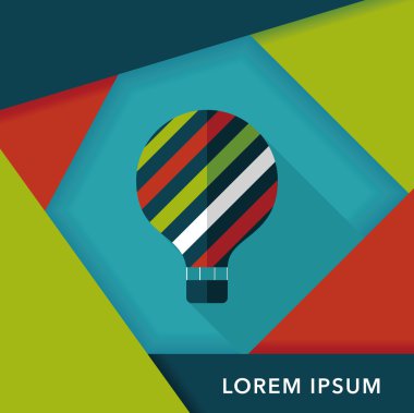 sıcak hava balonu uzun gölge düz simgesiyle