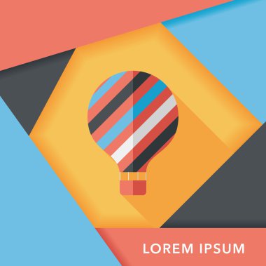 sıcak hava balonu uzun gölge düz simgesiyle
