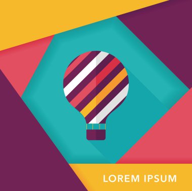 sıcak hava balonu uzun gölge düz simgesiyle