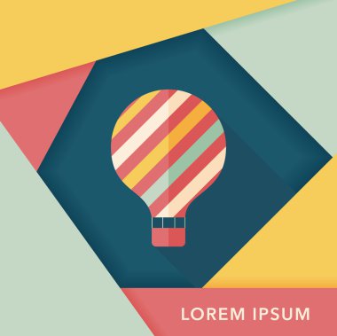 sıcak hava balonu uzun gölge düz simgesiyle