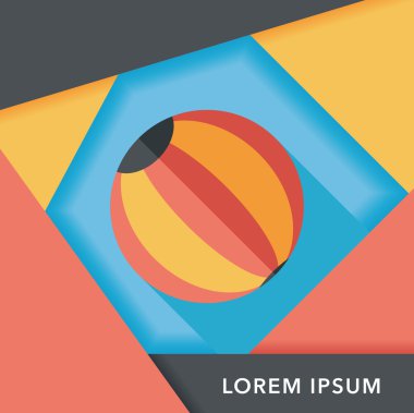 긴 그림자와 비치 볼 플랫 아이콘