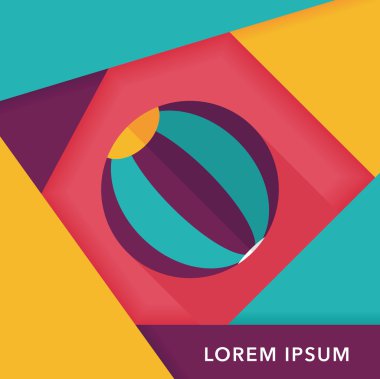 긴 그림자와 비치 볼 플랫 아이콘