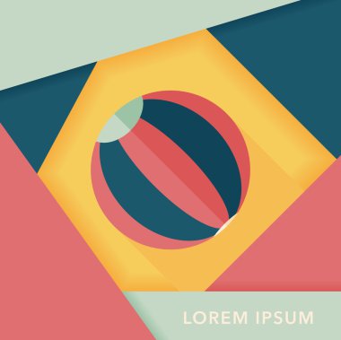 긴 그림자와 비치 볼 플랫 아이콘