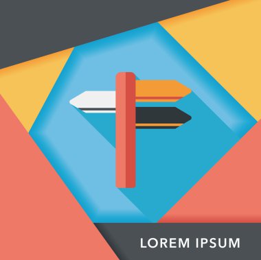 uzun gölge tabelasını düz simgesi