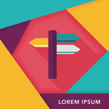 uzun gölge tabelasını düz simgesi