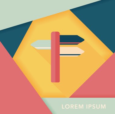 uzun gölge tabelasını düz simgesi