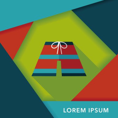 uzun gölge ile plaj pantolon düz simgesi