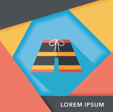 uzun gölge ile plaj pantolon düz simgesi