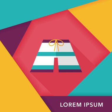 uzun gölge ile plaj pantolon düz simgesi