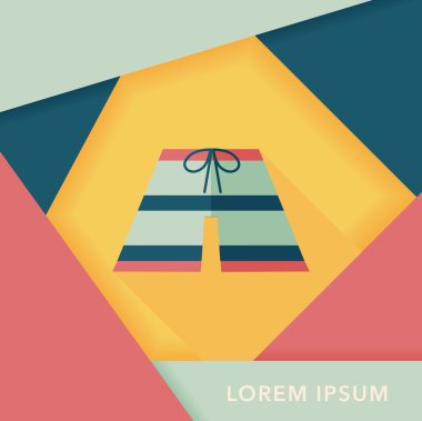 uzun gölge ile plaj pantolon düz simgesi