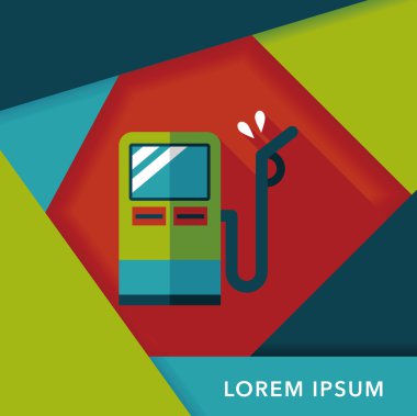 uzun gölge ile yakıt düz simgesi