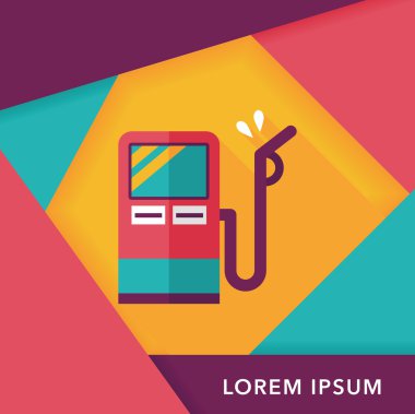 uzun gölge ile yakıt düz simgesi