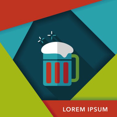 uzun gölge ile bira düz simgesi