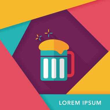 uzun gölge ile bira düz simgesi