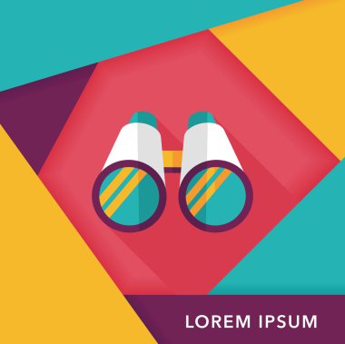 uzun gölge ile dürbün düz simgesi