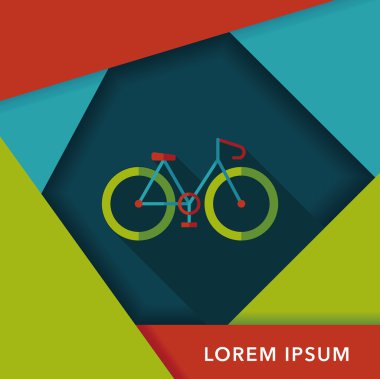uzun gölgeli bisiklet yassı simgesi
