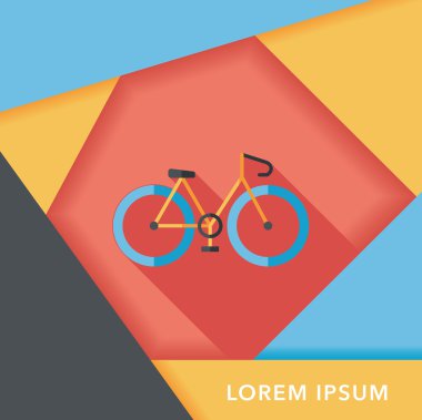 uzun gölgeli bisiklet yassı simgesi