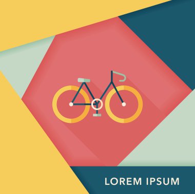 uzun gölgeli bisiklet yassı simgesi