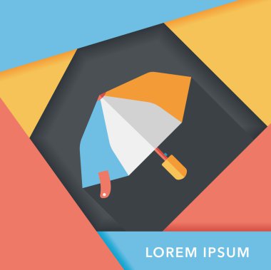 şemsiye uzun gölge düz simgesi