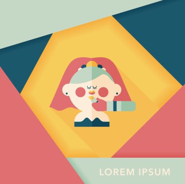 Gelinin düz ikonu, uzun gölgeli, eps10