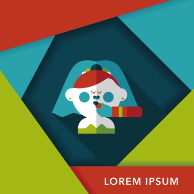 Gelinin düz ikonu, uzun gölgeli, eps10