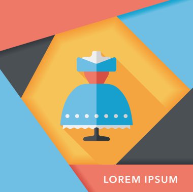 düğün elbise uzun gölge, eps10 düz simgesiyle