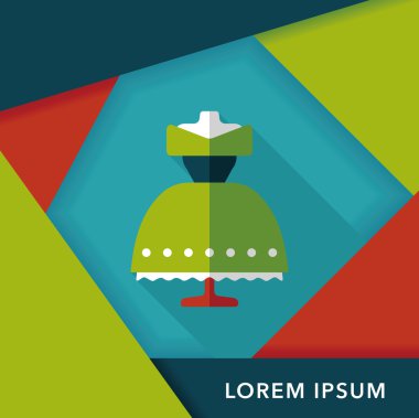 düğün elbise uzun gölge, eps10 düz simgesiyle