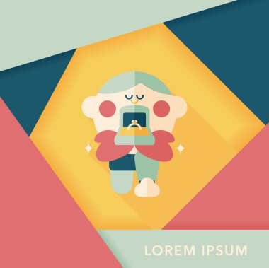 Elmas yüzük düz simgesi ile uzun gölge, eps10 teklif