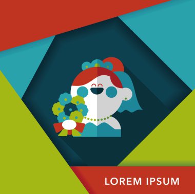 Gelinin düz ikonu, uzun gölgeli, eps10