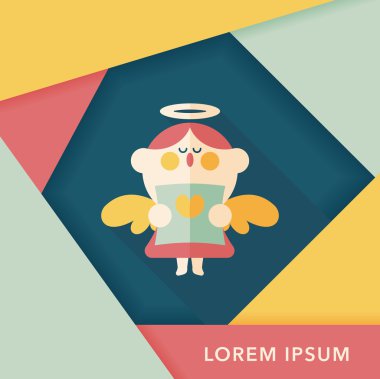 Düğün melek Korosu düz simgesiyle uzun gölge, eps10