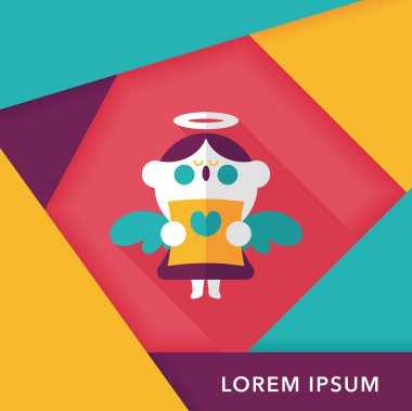 Düğün melek Korosu düz simgesiyle uzun gölge, eps10