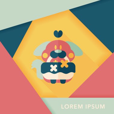 Gelinlik çiçeği düz ikonu, uzun gölge, eps10