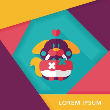 Gelinlik çiçeği düz ikonu, uzun gölge, eps10