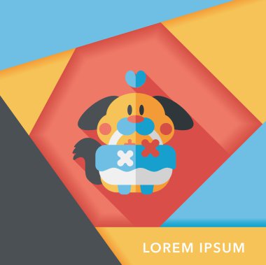 Gelinlik çiçeği düz ikonu, uzun gölge, eps10