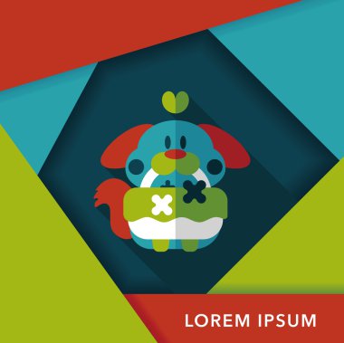 Gelinlik çiçeği düz ikonu, uzun gölge, eps10