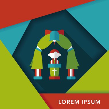 düğün töreni uzun gölge, eps10 düz simgesiyle