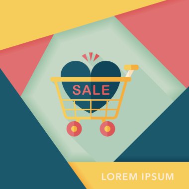 Uzun Gölge, eps10 ile Sevgililer Günü Satılık düz simgesi