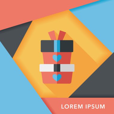 Uzun Gölge, eps10 Sevgililer günü hediyesi düz simgesiyle