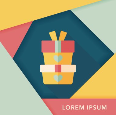 Uzun Gölge, eps10 Sevgililer günü hediyesi düz simgesiyle