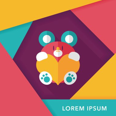 Sevgililer günü hediyesi ayı düz simgesiyle uzun gölge, eps10