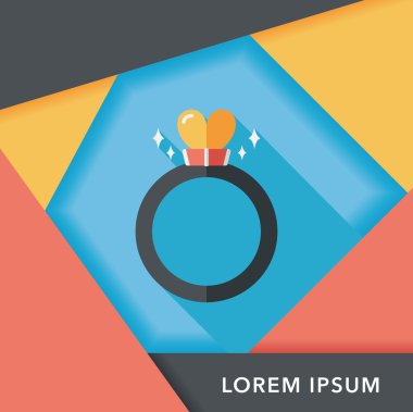 Uzun Gölge, ep ile Sevgililer günü kalp elmas yüzük düz simgesi