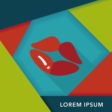 Uzun Gölge, eps10 ile Sevgililer günü dudak düz simgesi