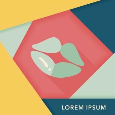 Uzun Gölge, eps10 ile Sevgililer günü dudak düz simgesi