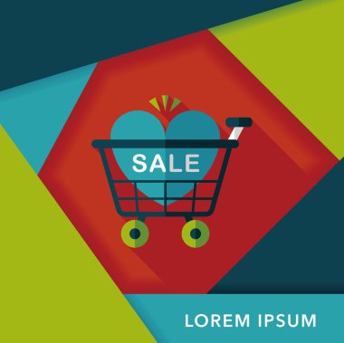 Uzun Gölge, eps10 ile Sevgililer Günü Satılık düz simgesi